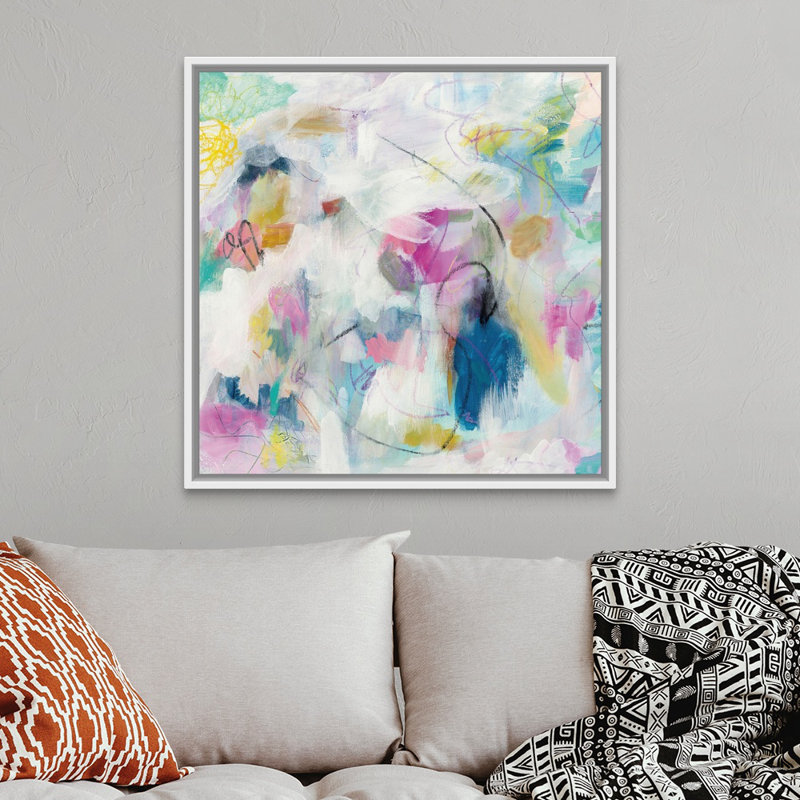 Daylightonomies I - impression d'art graphique, Cadre flottant blanc, H 38 po x l 38 po x P 1,75 po
