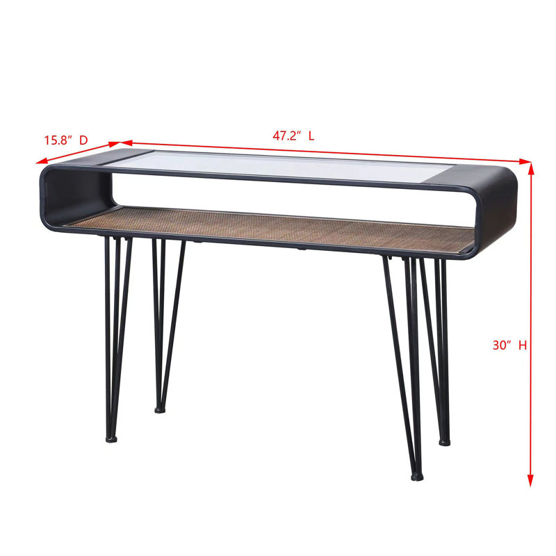 Aaron 47.2'' Glass Top Console Table