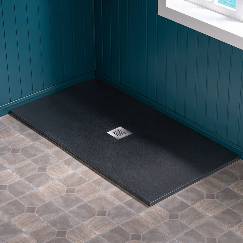 Lyon 60-in L x 36-in W Zero-Threshold End-Drain Shower Base with Center Drain Placement, Matching Decorative Drain Plate and Tile Flange, Wheel Chair Access, Low Profile