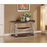 Sofa Table, Marble Paper Top, Mdf With Birch Middle Shelf