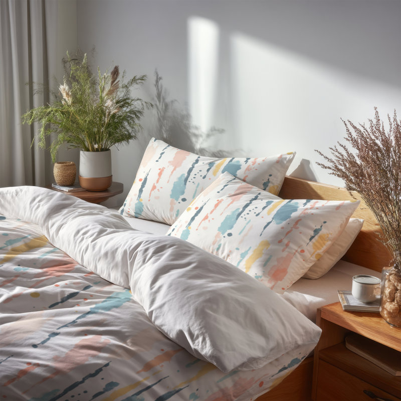 Ensemble de literie 3 pièces Teens Abstract - Ensemble de housse de couette et coussin décoratif