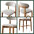 24'' Mid-Century Modern Wood Counter Height Bar Stools Set Of 2, Counter Stools With Backs, Beige Bar Stools, Assembled Bar Stools, Cotton Linen-1355638153