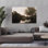 Breaking Dawn foncé contemporain noir gris paysage brun foncé