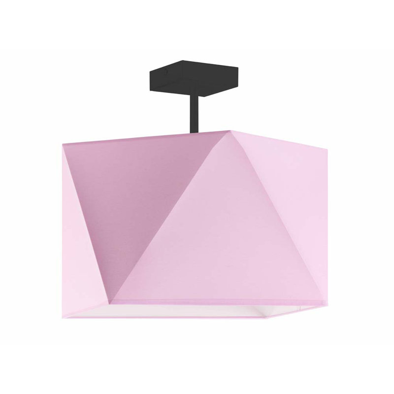 Demarian Fabric Semi Flush Mount, Pink, Black