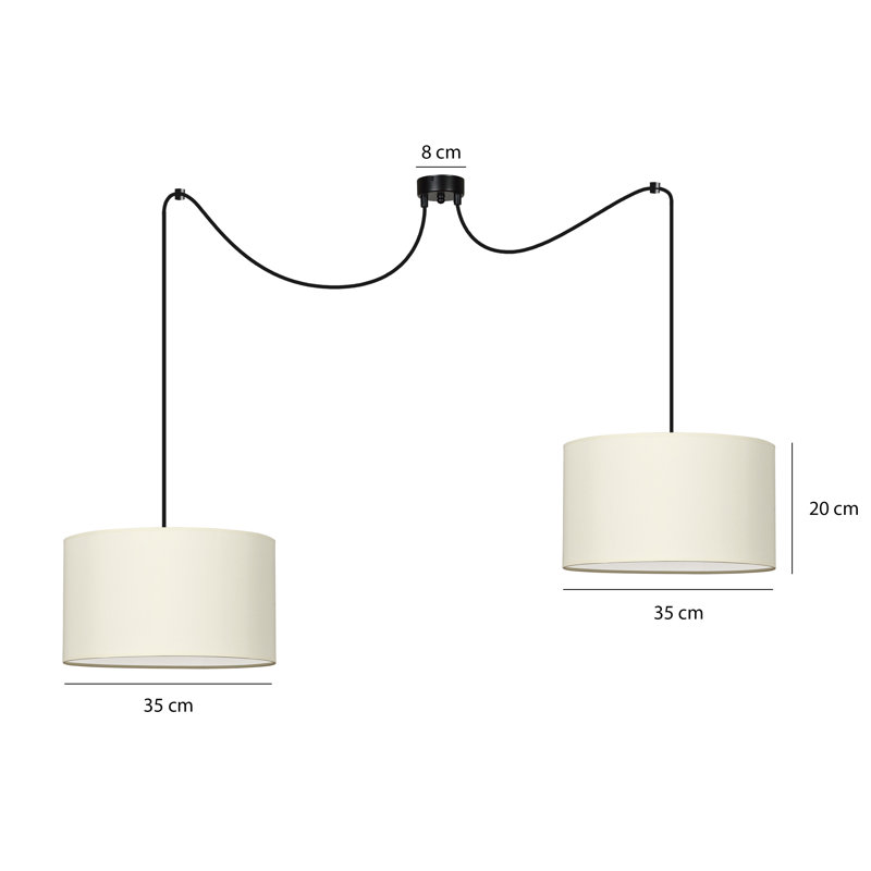Pascua 2 - Light Drum Pendant, Ecru