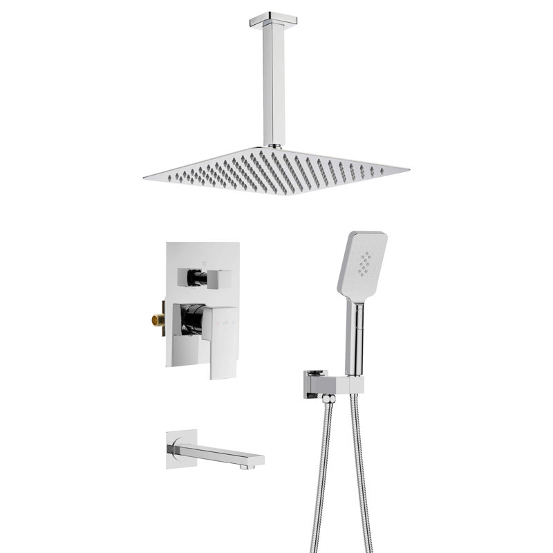 Dual Function Complete Shower System with Rough in-Valve, Chrome