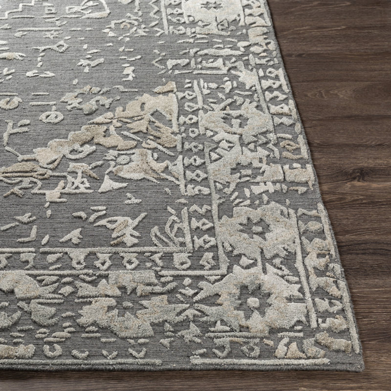 Tapis vert fait à la main Southwestern, Rectangle 2 pi x 3 pi