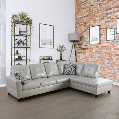 Canapé modulaire en cuir 2 pièces Andrella