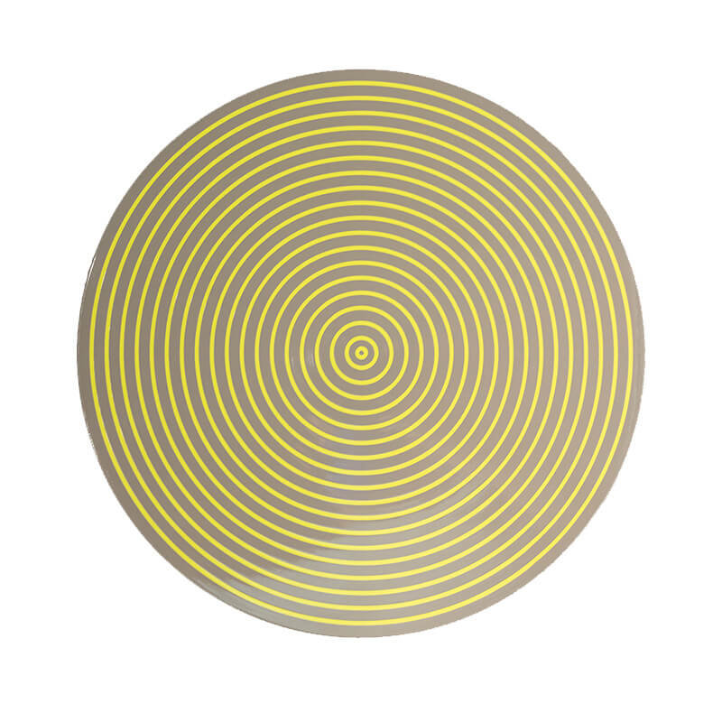 Lacquer Stripe Placemats - Round, Gray/Yellow