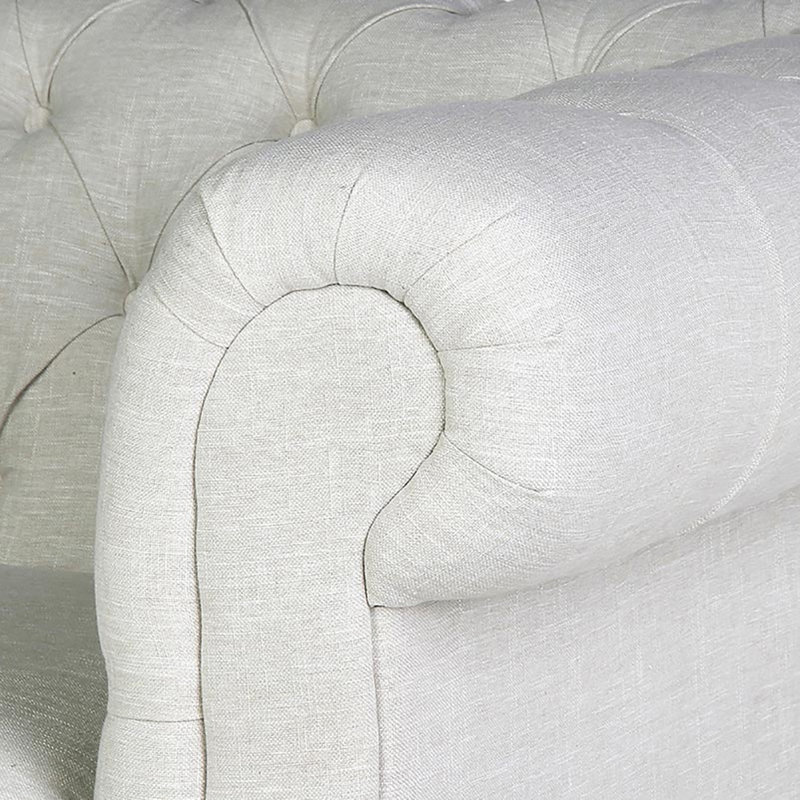 Milan 50'' Wide Tufted Linen Chesterfield Chair