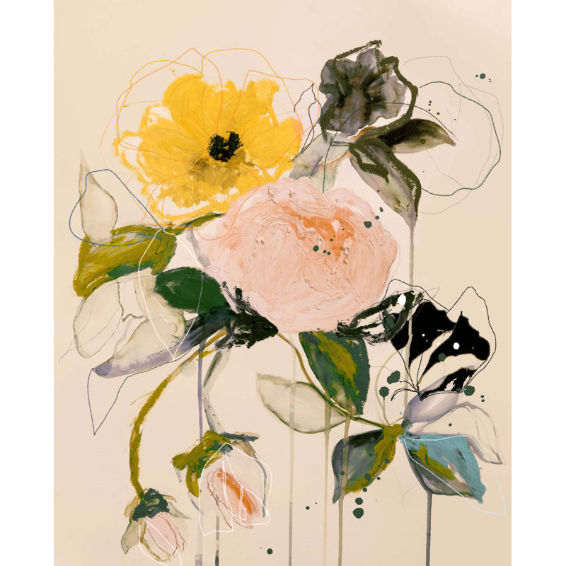 Roses Butterfly Print, 40" H x 32" W x 2" D