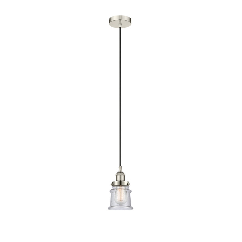 Luminaire suspendu cylindrique à 1 lumière Amiriya, H 9,25 po x l 5,25 po x P 5,25 po, Nickel poli