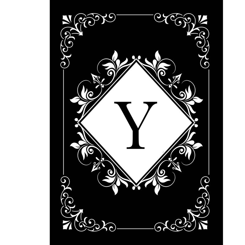 Black And White Monogram Y Garden Flag