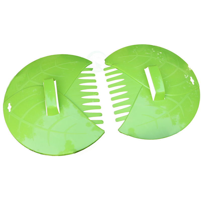 Red Plastic Leaf Scoops for Lawn and Garden Cleanup