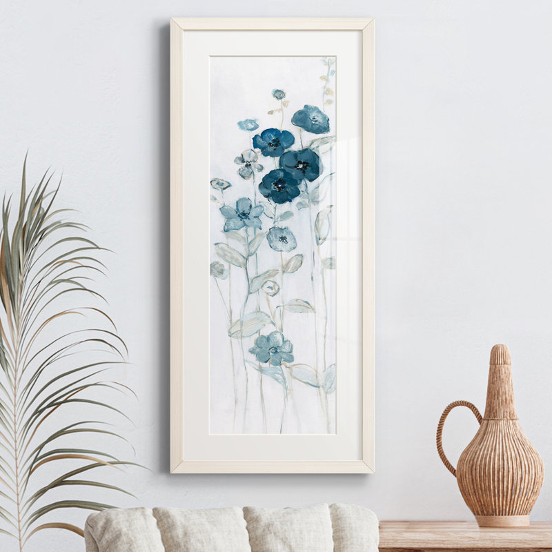 Fields of Blue II - Cadre photo, reproduction d'art sur papier, Blanc