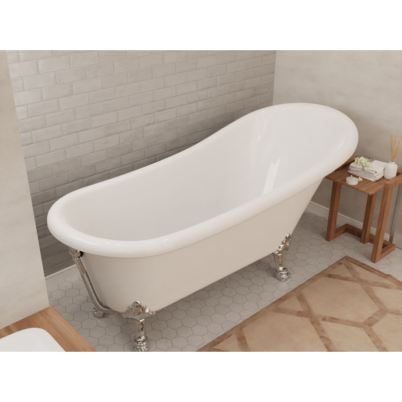 Diamante Series 67.32 " L x 29.53 " W Freestanding and Mounting / Installation Required Soaking Acrylic Bathtub