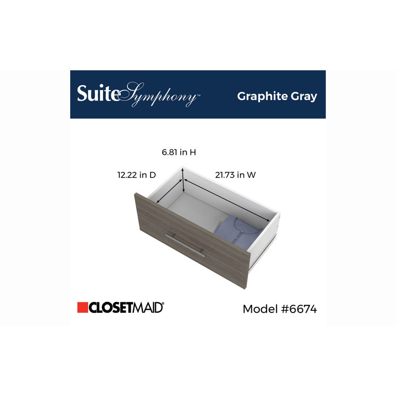 Suitesymphony Base Unit With 2 Drawers, Gray