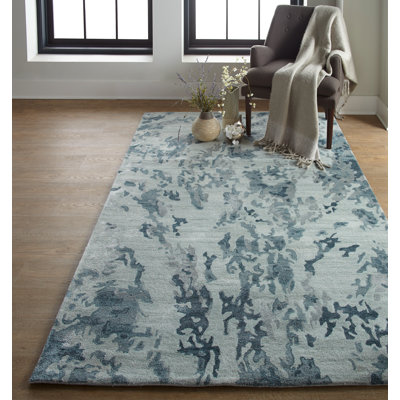 Tapis bleu touffeté à la main Mcmurtry