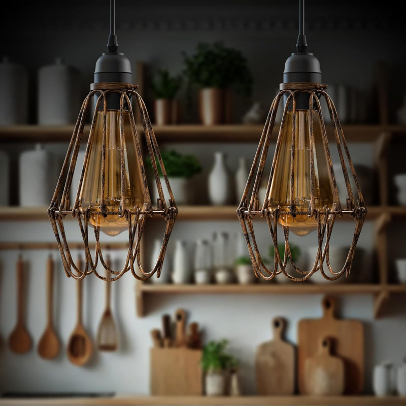 Annjelica 10cm H Metal Empire Lamp Shade, Brushed Copper