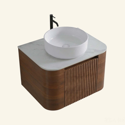 Meuble-lavabo de salle de bain avec lavabo, armoire murale avec porte-serviettes gratuit, conception de lavabo simple en céramique blanche, sans drain et robinet, pré-assemblé