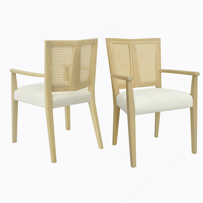Dining Chair (Light Ash+Beige) Set Of 2, Beige, Natural Ash