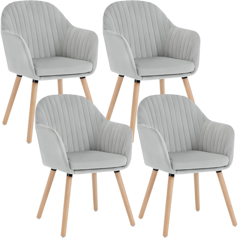 Mirakel 47cm H Velvet Upholstered Armchair, Grey, 1