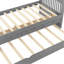 Lit plateforme simple avec tiroirs et lit gigogne, lit de jour en bois massif, sans sommier, gris-792134847