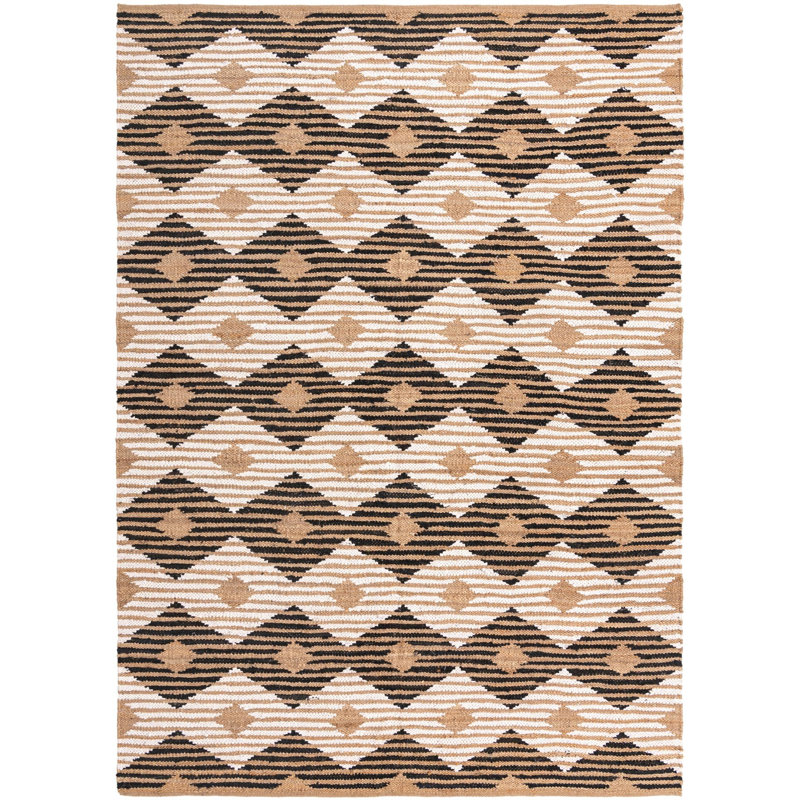 Tapis rectangulaire en coton Kenyla, Rectangle 10 pi x 13 pi 11 po