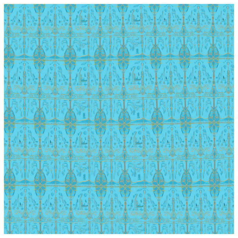 Blue Ornate Damask Double Sided Throw Pillows, 14 x 14 inches