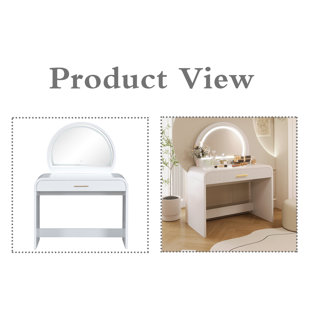 Table de coiffeuse avec miroir lumineux