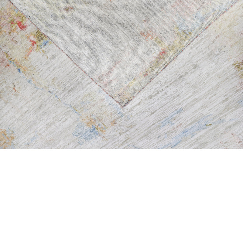 Multicolored Contemporary Silk Wool Blend