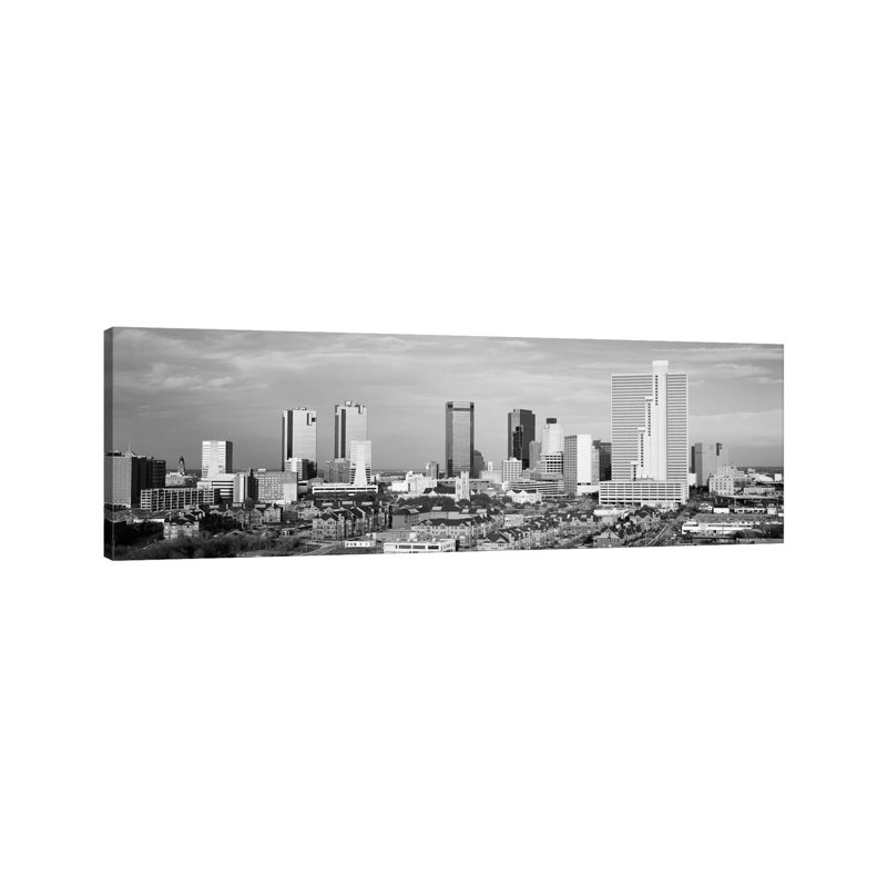 Fort Worth Skyline Cityscape - Wrapped Canvas Panoramic Print, 30.48 cm H x 91.44 cm W x 1.91 cm D