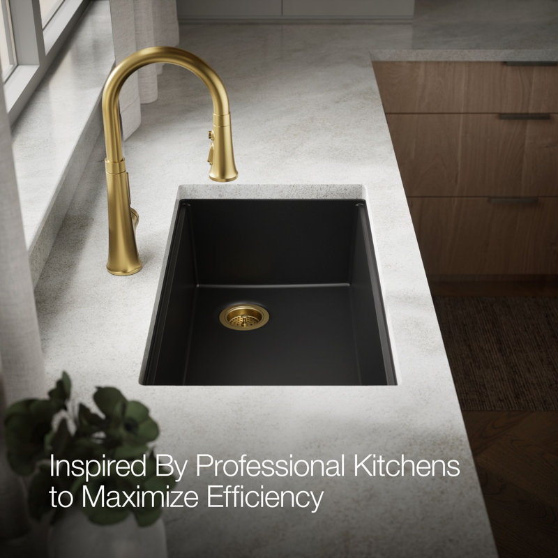 Billings 32-1/2 In. Undermount Single-Bowl Workstation Kitchen Sink, Black