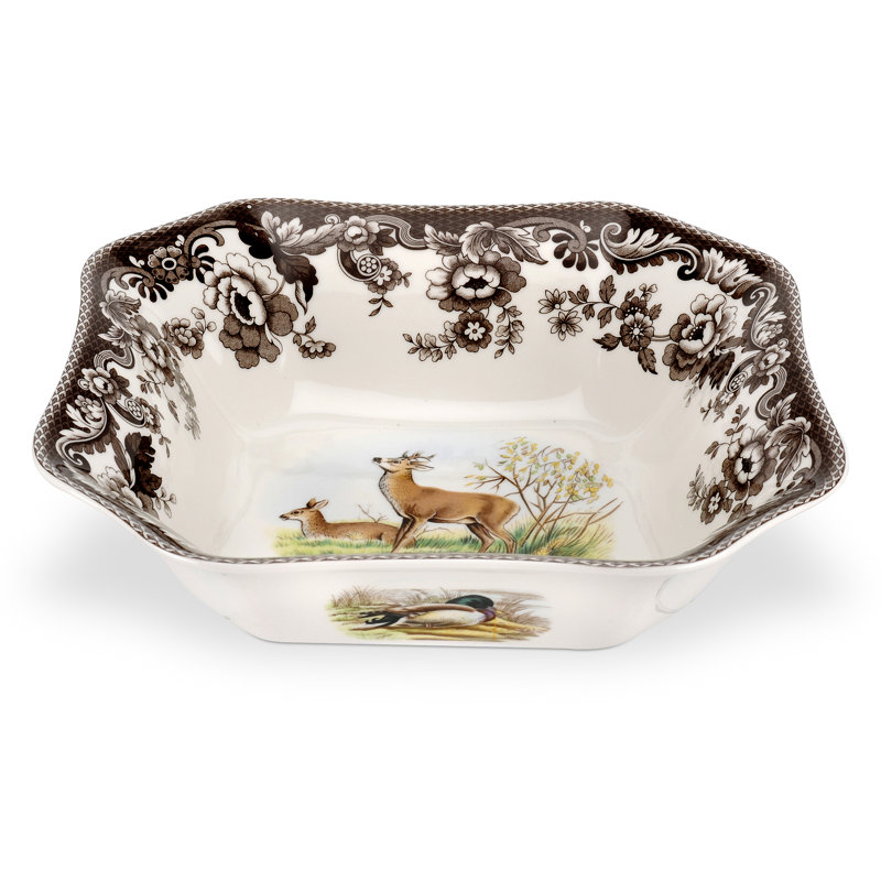 Spode Woodland Sq Serv Bowl 9.5X3" Deer