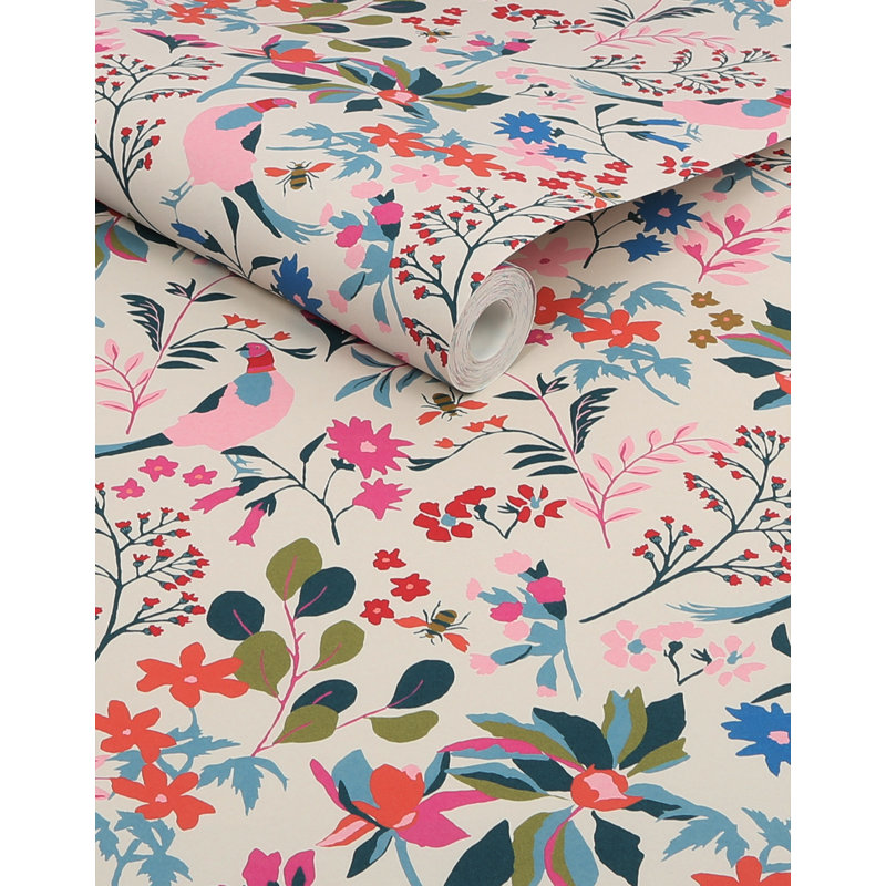 Joules Fields Edge Floral Wallpaper, Gold