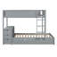 Twin-Over-Twin Bunk Bed With Twin Size Trundle, Storage And Desk, White+Walnut-418853146