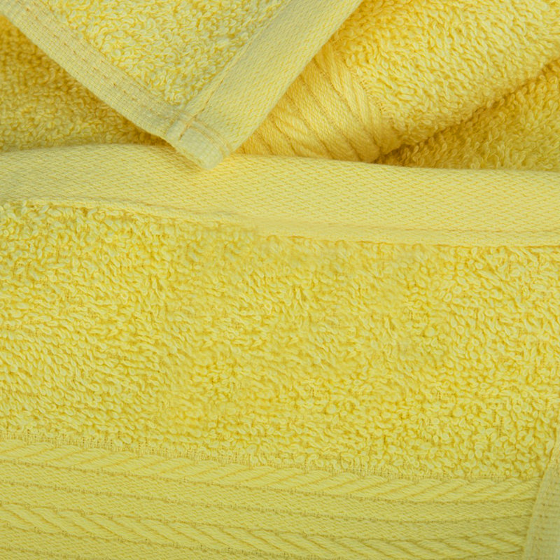 Hand Towel 100% Cotton Absorbent and Quick Drying , Yellow