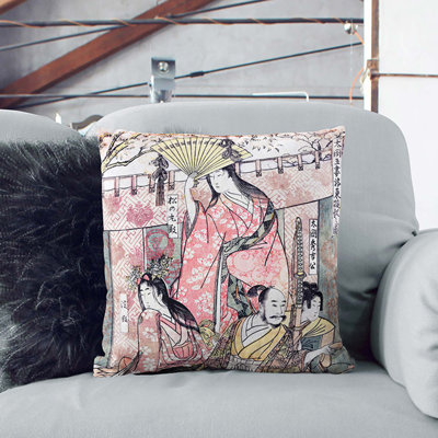 Toyotomi Hideyoshi by Kitagawa Utamaro Cushion with Filling