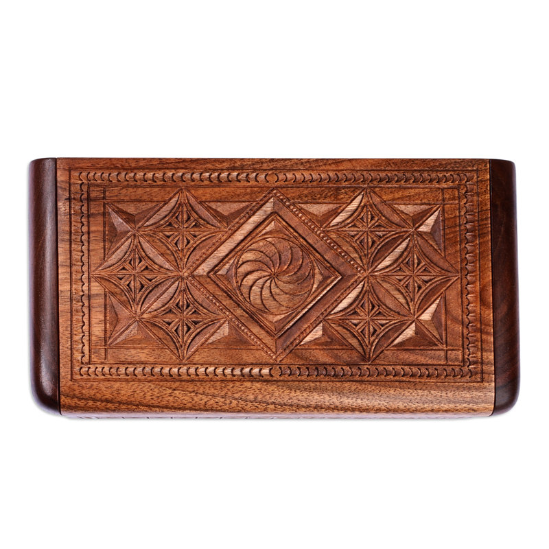 Boîte à bijoux en bois Foundry Select Handmade Armenian Treasures