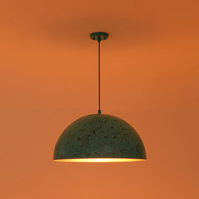 1 - Light Industrial Painta Distressed Metal Dome Pendant Light