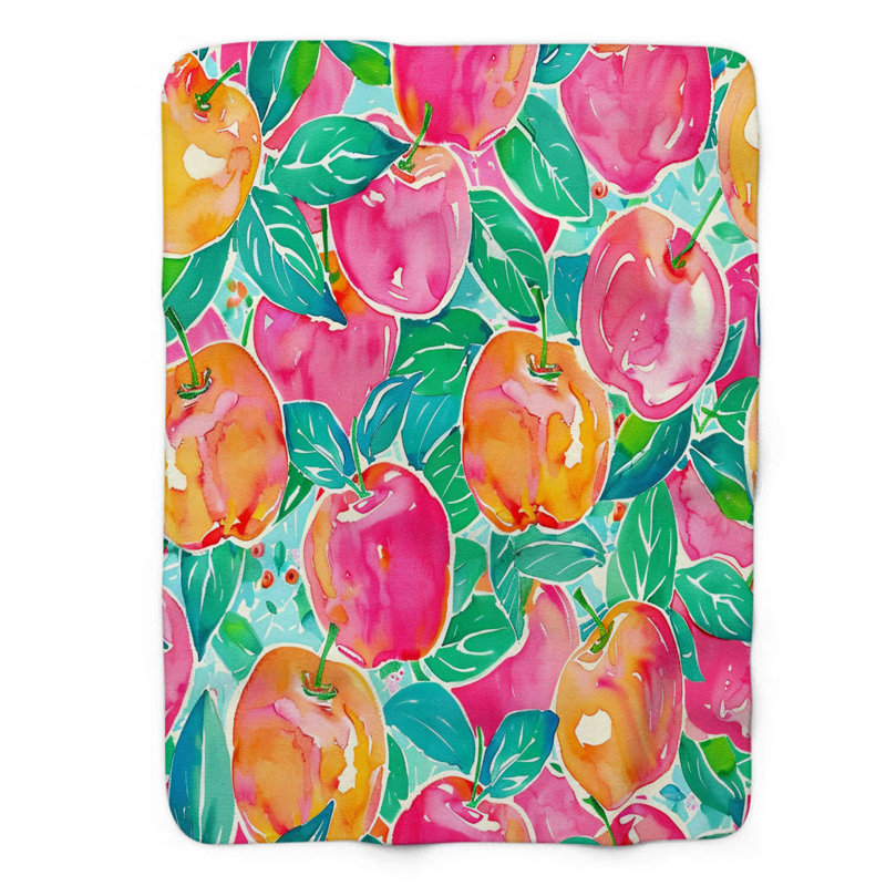 Trendy Apple Art - 1 pièce Sherpa Premium, L 50 po x L 60 po