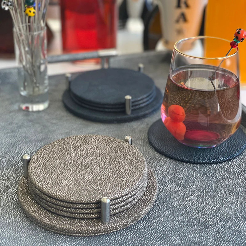 Stingray Rd Coaster Set, Charcoal