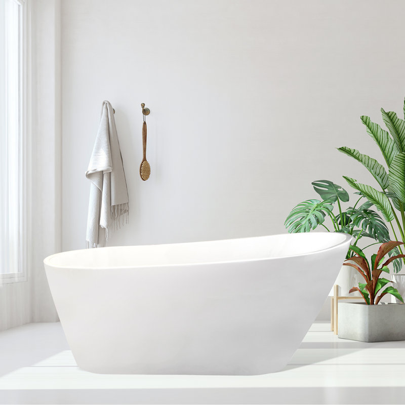 Shaia 66.9'' x 31.5'' Soaking Acrylic Bathtub