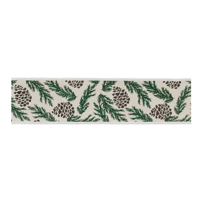Ruban de coton pin et pomme de pin filaire 4 po x 5 ys