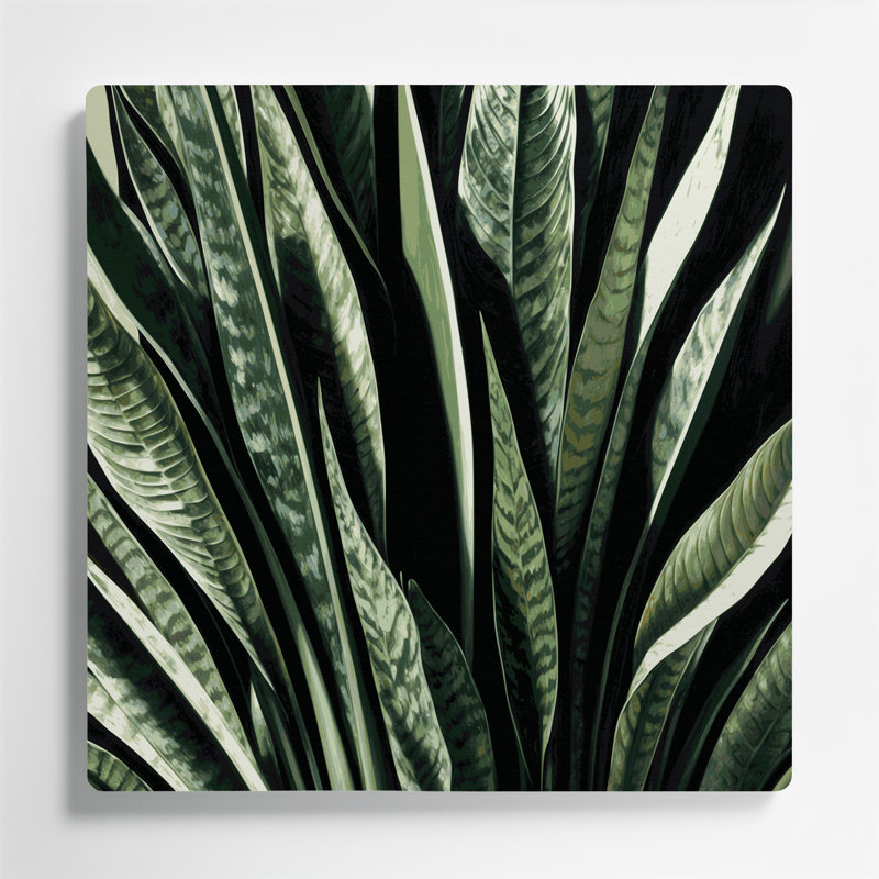 Art mural en métal Botanical Snake Plant, H 144 po x l 144 po x P 0,05 po