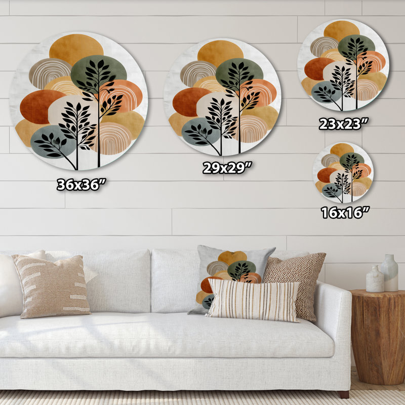 Orange, noir, bohème, géométrique, botanique, L 23 po x H 23 po