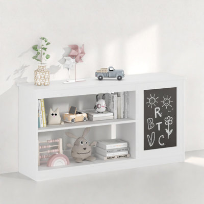 Bibliothèque moderne pour enfants et rangement pour jouets avec tableau noir