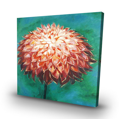 Abstract dahlia flower - 32"x32" art on canvas