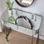 Meuble-lavabo à miroir 39 po avec base en acier inoxydable, coiffeuse à miroir avec 2 tiroirs, bureau polyvalent pour la chambre à coucher et le bureau-1048733610