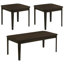 Ensemble de 3 tables basses et tables de bout Amaro brun foncé (table incluse seulement)